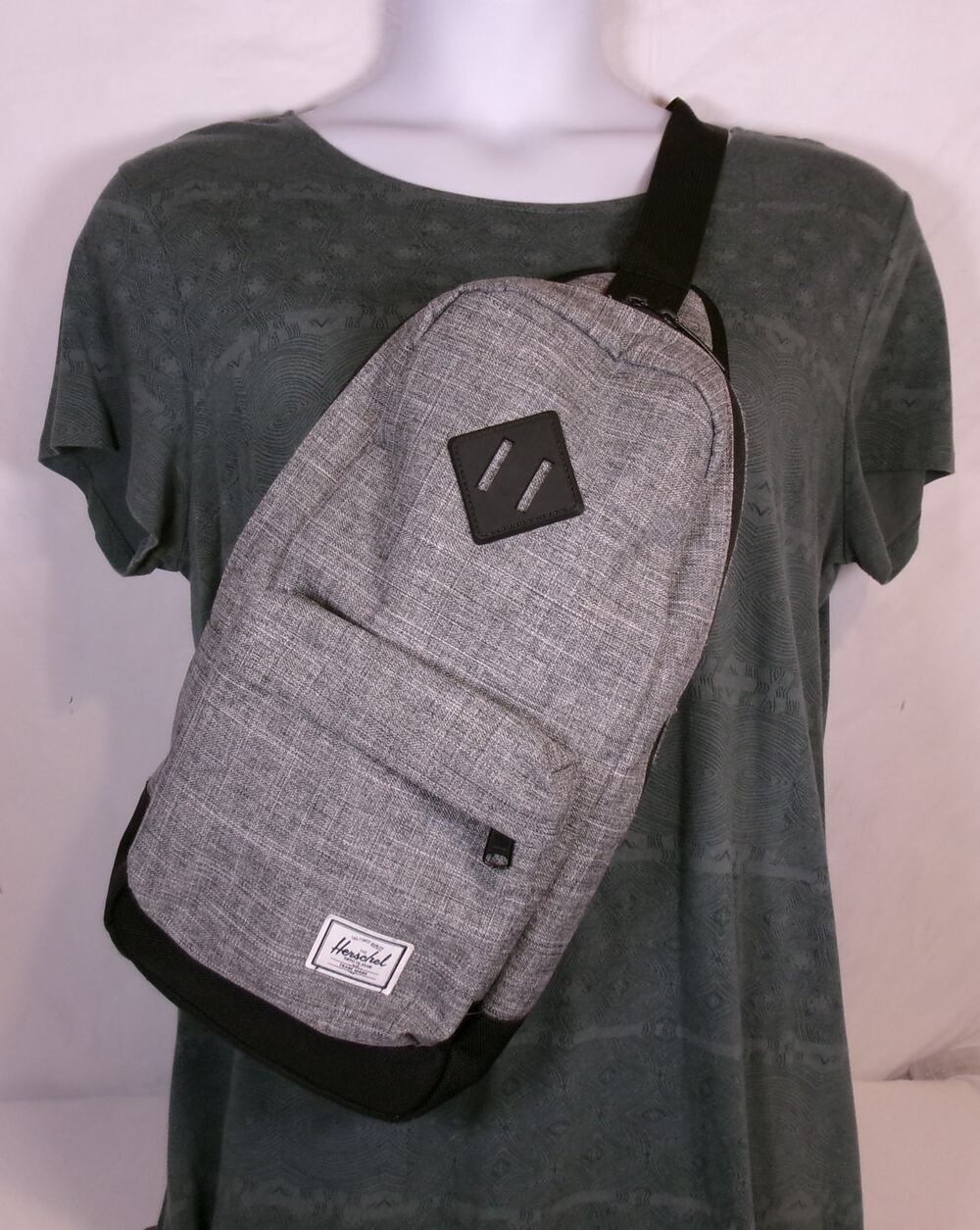 Herschel Heritage 8L Shoulder Bag Sling Backpack Gray Crosshatch Crossbody